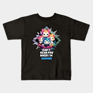 Can't Hear You When I'm Gaming - Gamer Cat Kids T-Shirt